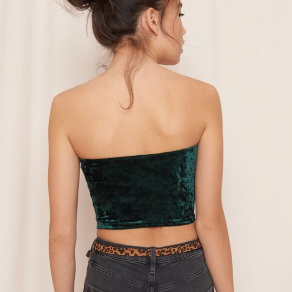Green velvet garage tube top size medium - Picture 5 of 8